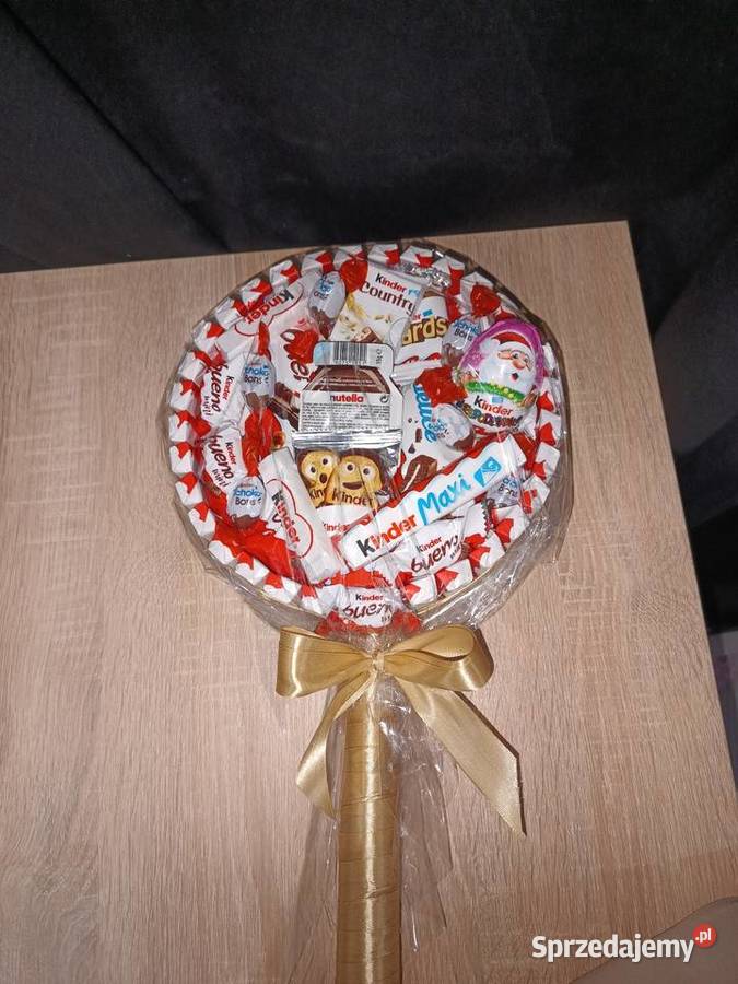 Bukiet ze słodyczy kinder Box na święta Urodziny Ląd