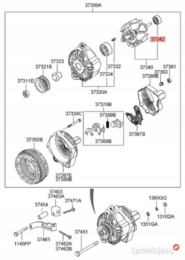 ŁOŻYSKO ALTERNATORA HYUNDAI ACCENT TIBURON osobowe