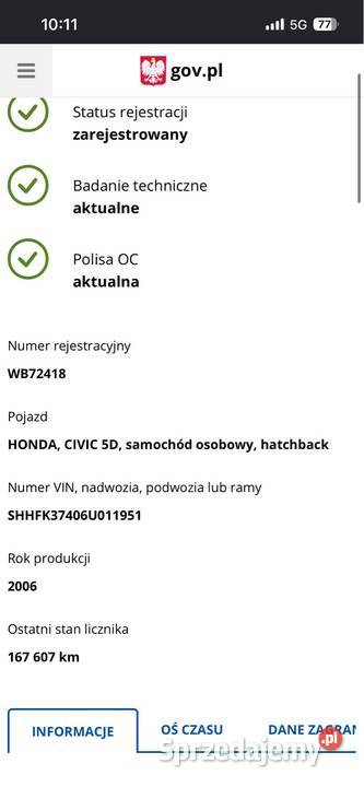 Honda civic UFO 22 mazowieckie Warszawa