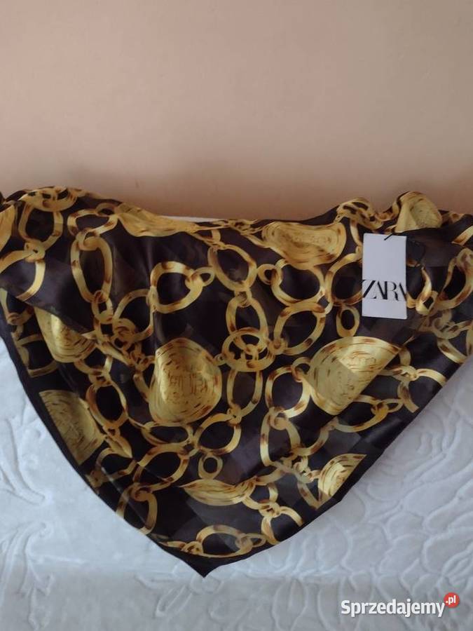 ZARA Ekskluzywna duża apaszka biznesowa chusta