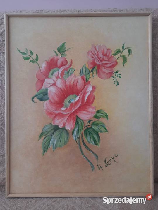Obraz olejny ręcznie malowany kwiaty 40x50 Poznań