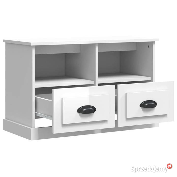Szafka pod TV biała z połyskiem 80x35x50 Warszawa