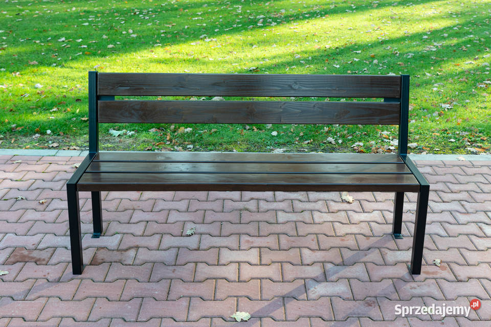 Ławka stalowa loft z oparciem miejska parkowa Targowiska