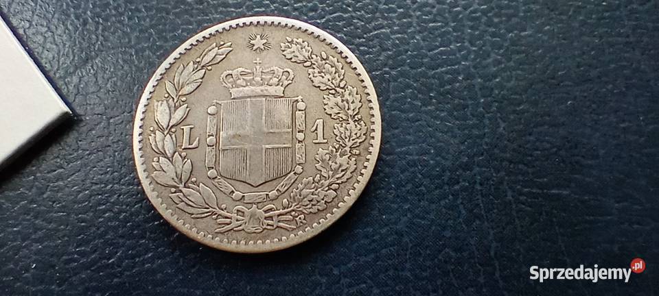 Stare monety 1 lir 1886 Włochy srebro Lesko