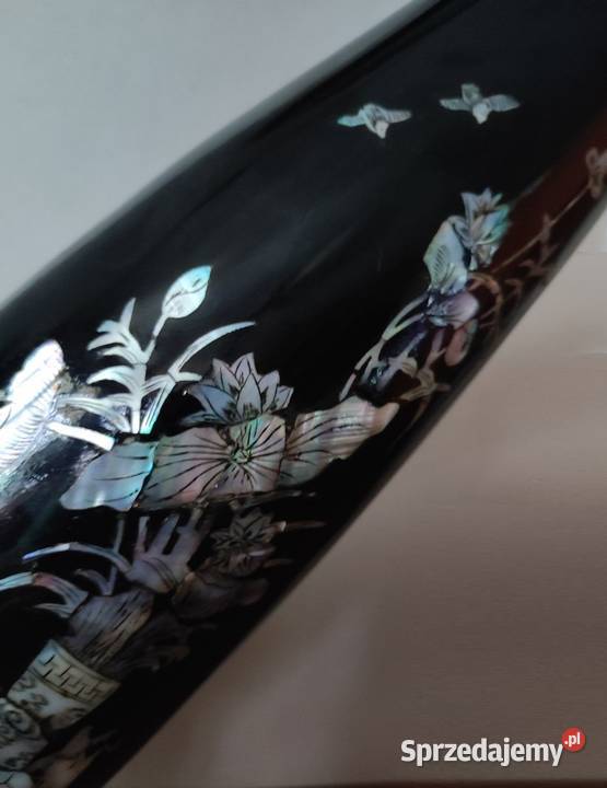 wazon z laki antyk inkrustowany masą perłową