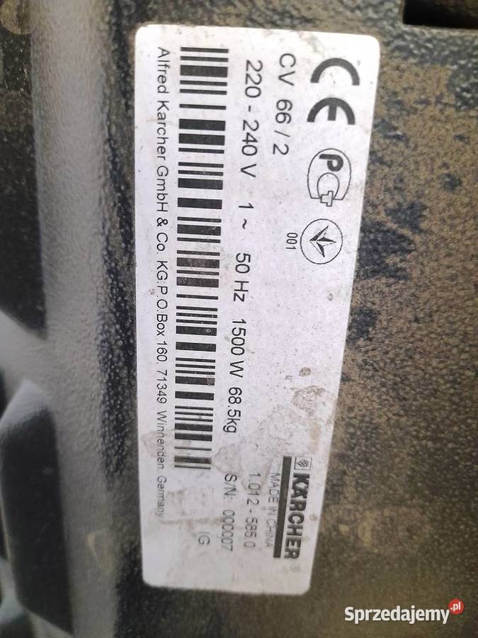 Odkurzacz szczotkujący Karcher CV 662 Pozostałe Bydgoszcz