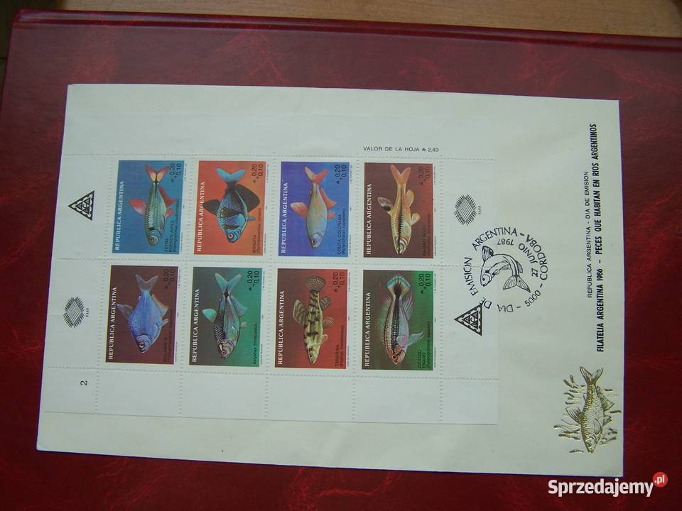 Argentyna 1987 FDC Fauna Ryby Filatelistyka Tychy