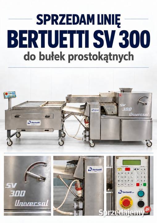 Bertuetti SV 300 linia do bułek prostokątnych mazowieckie Nowy Dwór Mazowiecki