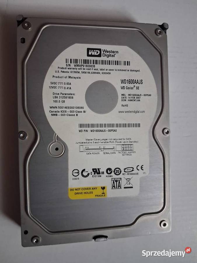 Dysk Western Digital 160 GB śląskie Ruda Śląska
