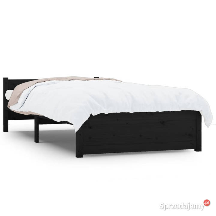 Rama łóżka czarna lite drewno 90 x 200 WM815033 Warszawa