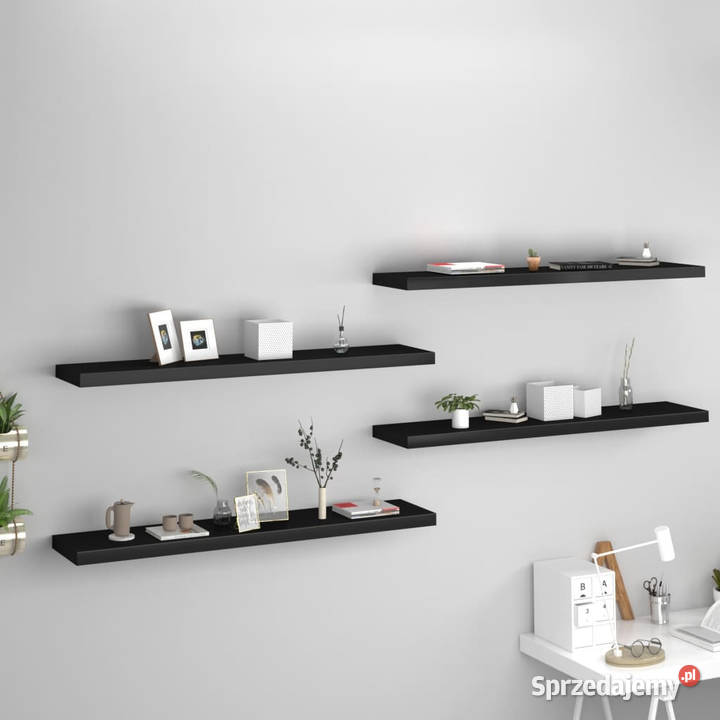 Półki ścienne 4 czarne 120x235x38 MDF WM323843 Warszawa sprzedam