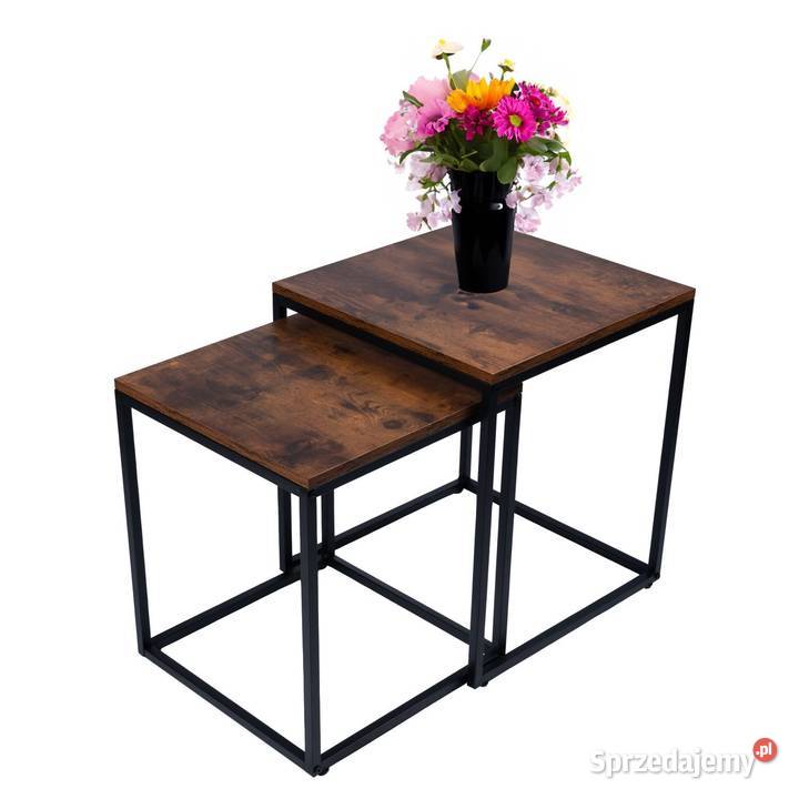 Nowoczesne stoliki kawowe kwadratowe zestaw 2w1 Stoliki kawowe i ławy Poznań