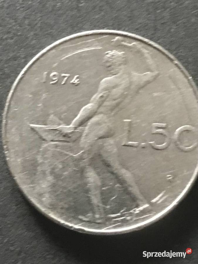 Italia 50 lirow 1974r symbolika starozytnego śląskie Tychy