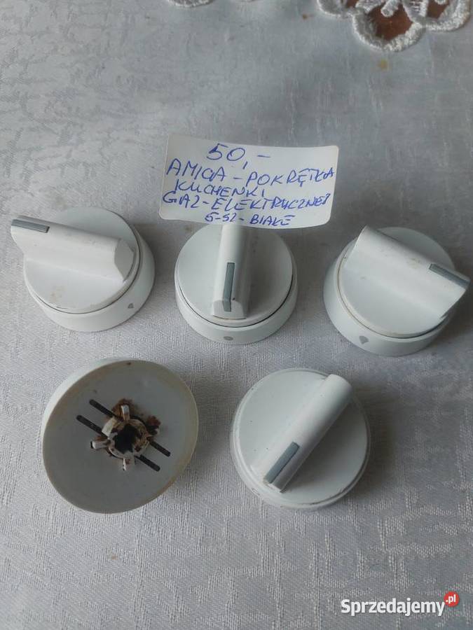 AMICA POKRĘTŁA KUCHENKI GAZELEKTRYCZNEJ 5 BIAŁE wolnostojące Kuchenki i piekarniki