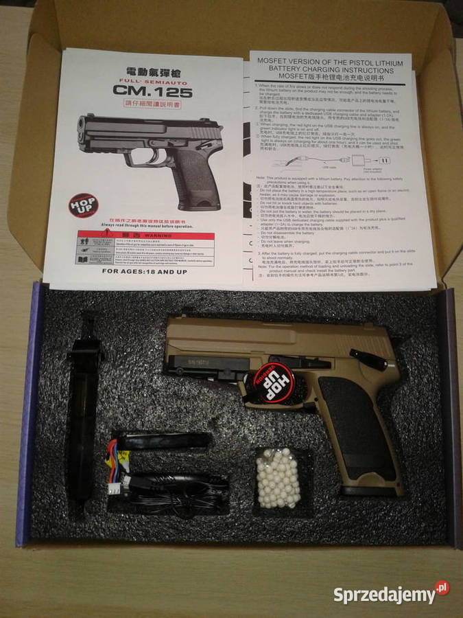 pistolet elektryczny replika kulki 6 mm NOWY Skiereszewo