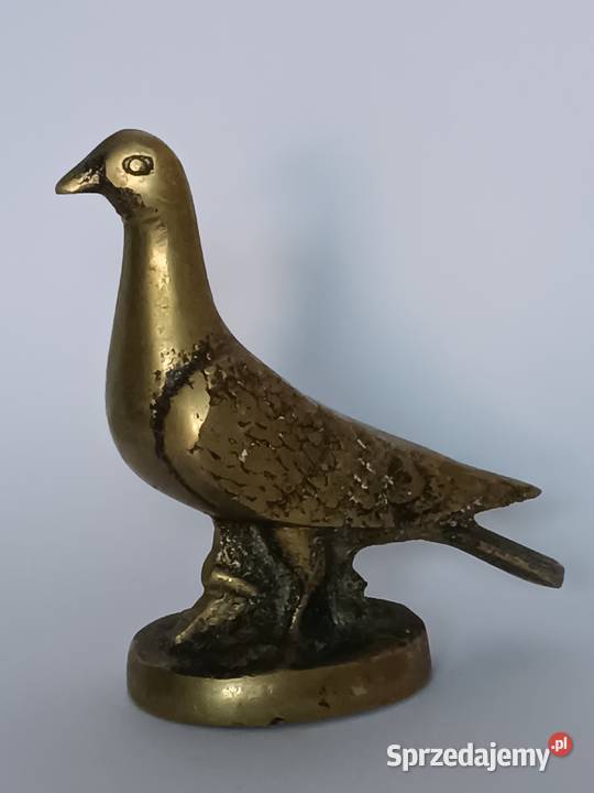 Mosiężna figurka gołębia dekoracyjna ozdoba Antyki, Sztuka, Kolekcje