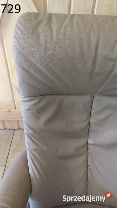 Fotel skórzany rozkładany relax na pilot HUKLA 75cm Gawroniec