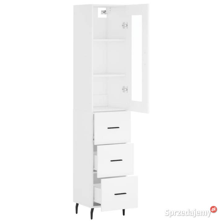 Wysoka szafka biała 345x34x180 materiał Pozostałe Warszawa