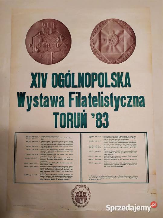 Plakat z czasów PRL XIV Ogólnopolska Wystawa Filatelistyczna