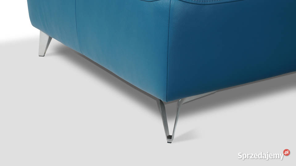 Narożnik Skórzany Metalowe Wysokie Nogi 297cm