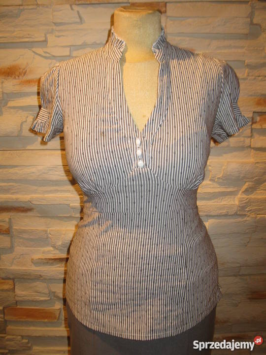 ELEGANCKA BLUZKA KOSZULA ORSAY 36 BIAŁO CZARNA Rozmiar 36(S) Katowice