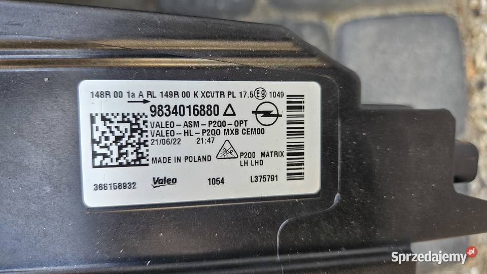 OPEL MOKKA B II LAMPY PRZÓD MATRIX FULL LED LEWA