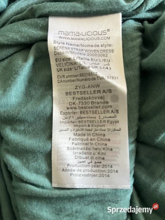 Sukienka Mamalicious L zielona plisowa Puławy sprzedam