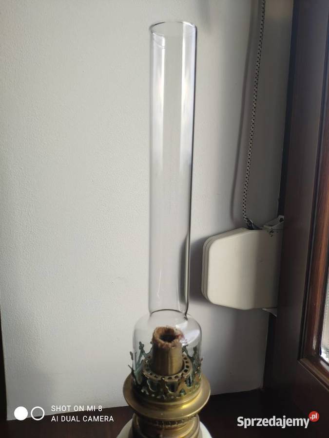 Stara francuska porcelanowa lampa naftowa 35 sprzedam