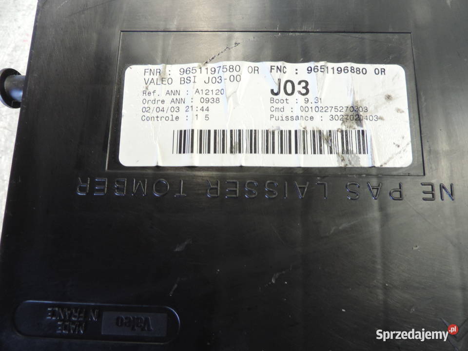 BSI PEUGEOT 307 20 HDi 9651196880