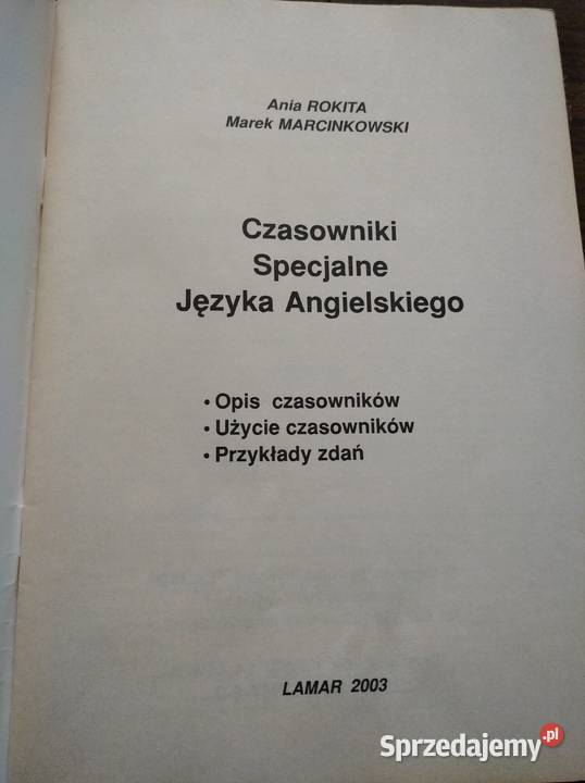 Czasowniki specjalne języka angielskiego Rok wydania 2003 łódzkie