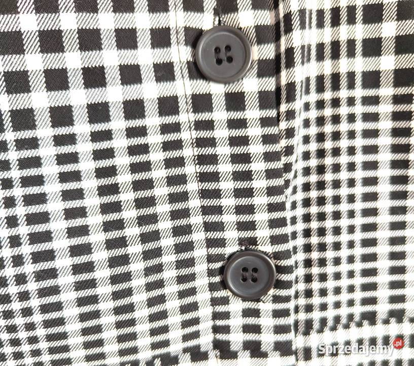 Sukienka HM w kratę krata 42 XL mini guziki na Szczecin