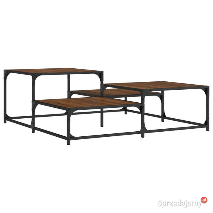 Stolik kawowy brązowy dąb 107x107x40 WM837756 Warszawa