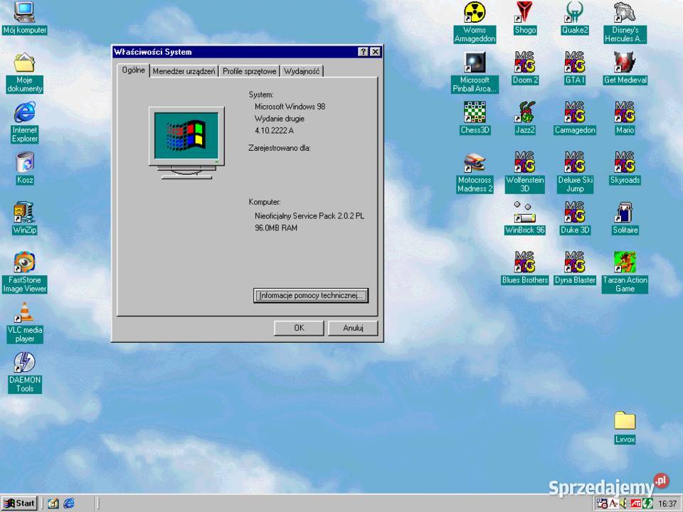 Retro komputer zestaw Dell OptiPlex G1 Dell M570 Taktowanie procesora 350 Suchowola sprzedam