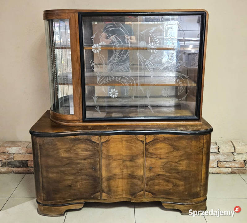 Piękny kredens stara komoda witryna z nadstawką śląskie Pszczyna