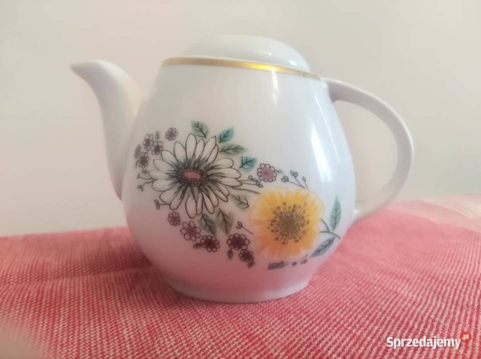 Dzbanek Czajniczek Imbryk Lubiana PRL Porcelana i szkło