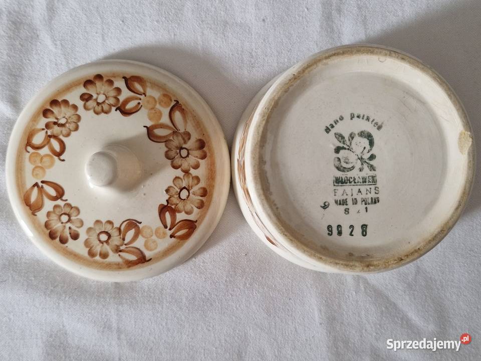 Fajansowa cukiernica bomboniera z pokrywką z sprzedam