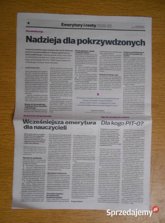 Emerytury i renty 20222023 Gazeta Wyborcza lubelskie Parczew sprzedam