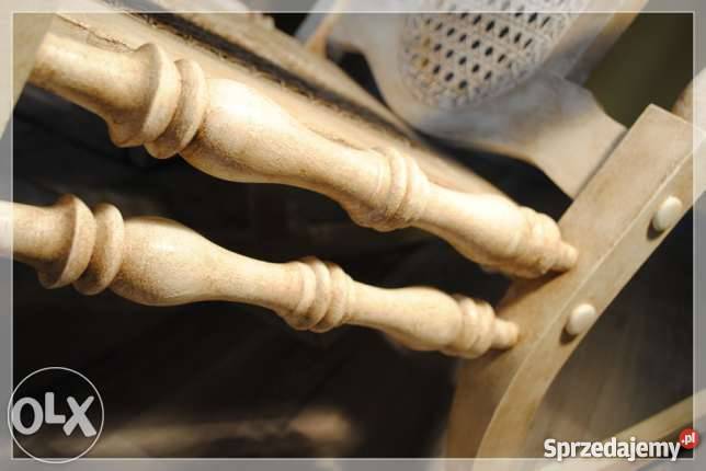 Fotel bujany stylizowany vintage drewniany Szczecin