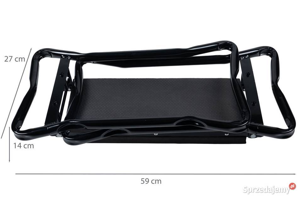Klęcznik składany ogrodowy czarny z 2 torbami na sprzedam