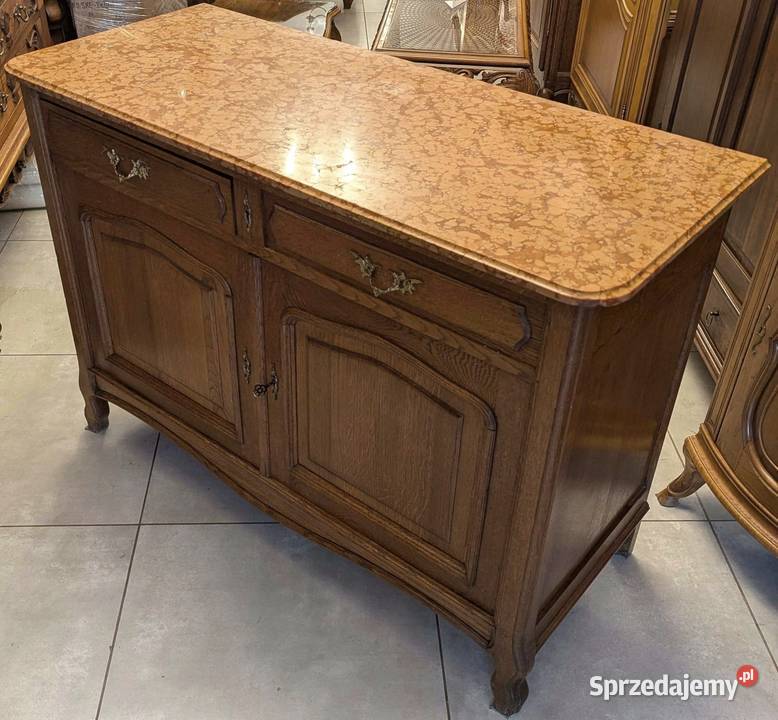 Piękna dębowa komodaszafka secesyjna z marmurem Meble Dąbrowa Górnicza sprzedam