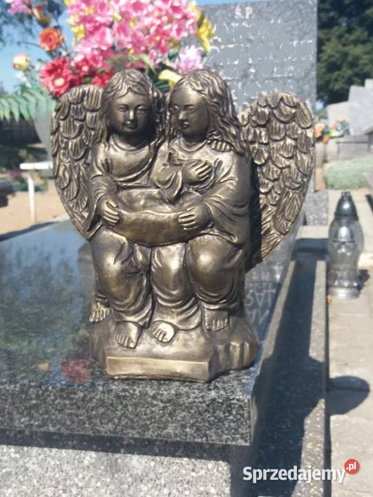 Anioły Ozdoba betonowa Figura Cmentarz Grób Złote