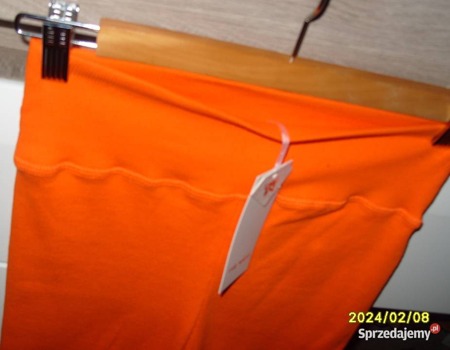 legginsy prążkowane Neonowy pomarańcz r M NOWE Rawicz