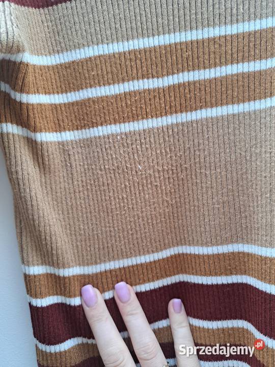 Sweterek w paski z golfem Amisu XS Rozmiar 34(XS)