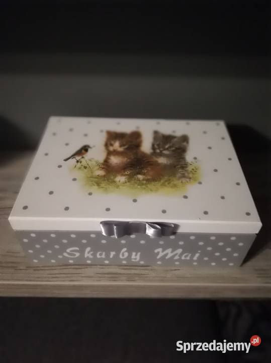 Szkatułka koty z imieniem handmade kotki drewno Dla Dziecka Kędzierzyn-Koźle