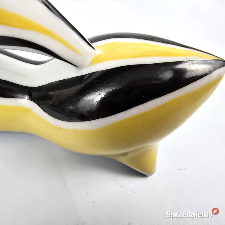 Look Wazonik kot żółto czarny JTrk Zsolnay lata Porcelana i szkło mazowieckie Warszawa