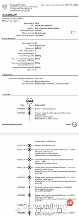 Peugeot 207 5 DRZWI elektryka ZAREJESTROWANY manualna Wągrowiec