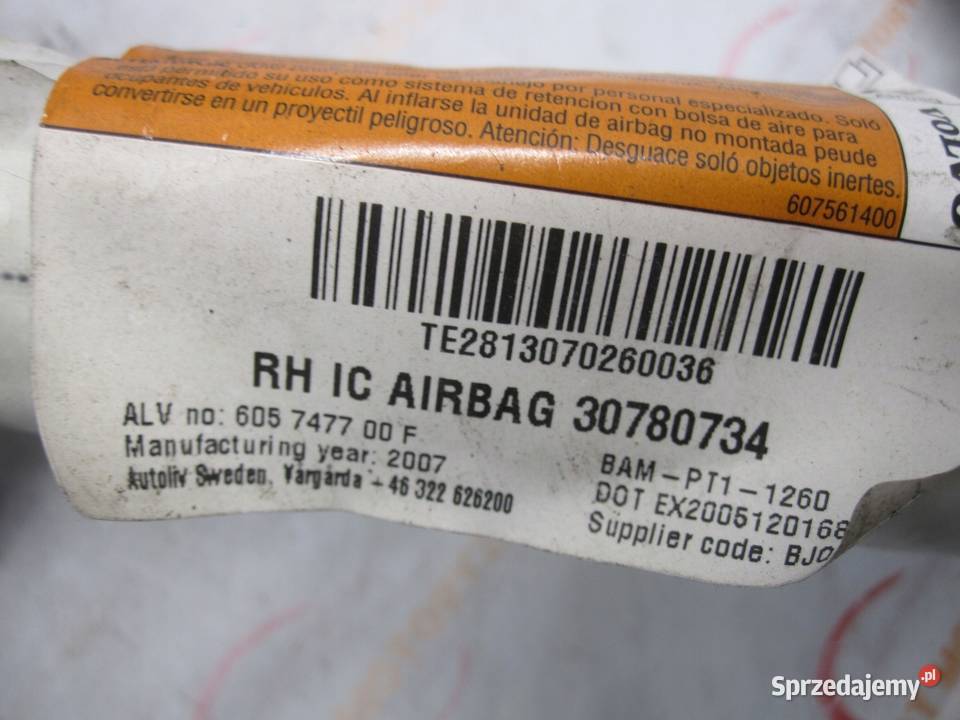 VOLVO C30 RDESIGN 07r kurtyna powietrzna Kielce