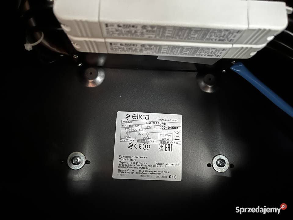 Okappochłaniacz ELICA Sinfonia 80 czarne szkło Okapy Kołobrzeg