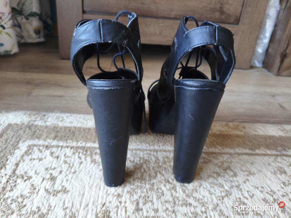 Wysokie Sandały na platformie z Looka lubelskie Bełżyce