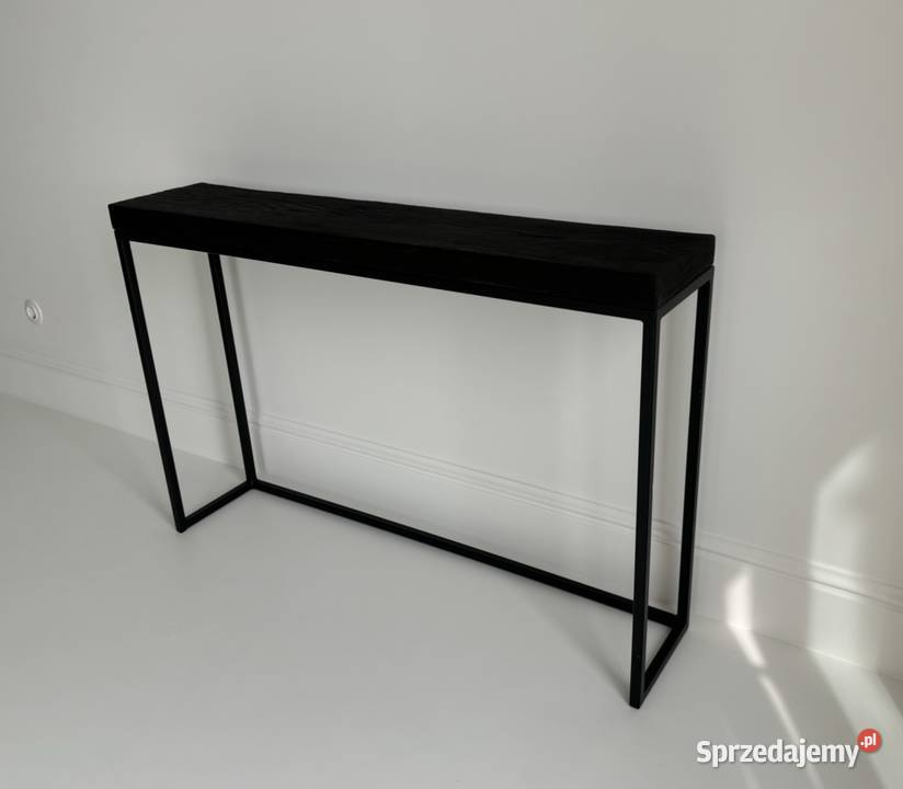 Konsola loft dębowy czarny blat Shou Sugi Ban Konsole Goleniów